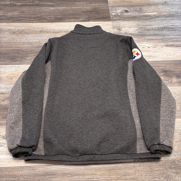 NFL Steelers Gray Colorblock Mens XL Transitional Microfleece Full Zip Jacket - Picture 4 of 10